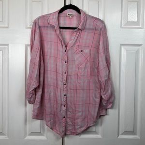 Hester & Orchard Pink Plaid shirt Large
